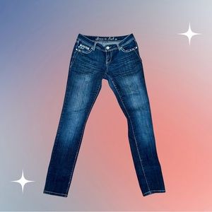Tramp Stamp Angel Wings Embellished/Embroidered Denim Jeans- Grace in LA:VINTAGE
